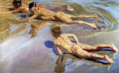 Crianças na praia, 1910
